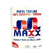 PAPEL TOALHA BOBINA 4X200M 100% MAXX