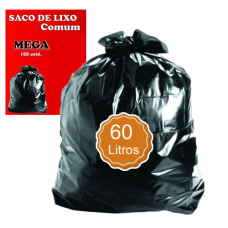 SACO P/LIXO PRETO 60LT ATL COMUM 0,87KG 57X70CM MC 3
