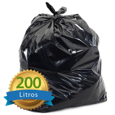 SACO P/LIXO 200LT PRETO FUNDO ESTRELA COM 100 UNIDADES