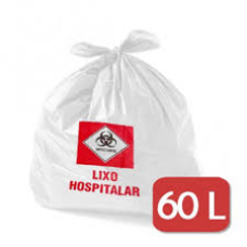 SACO HOSPITALAR INFECTANTE 60LT BRANCO COM 100 UNIDADES