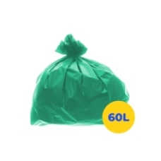 SACO P/LIXO VERDE 60LT COMUM MEGA 0,87KG 60X60CM