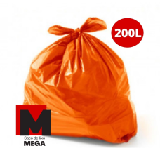 SACO P/LIXO LARANJA 200LT COMUM MEGA 1,80KG 80X90CM